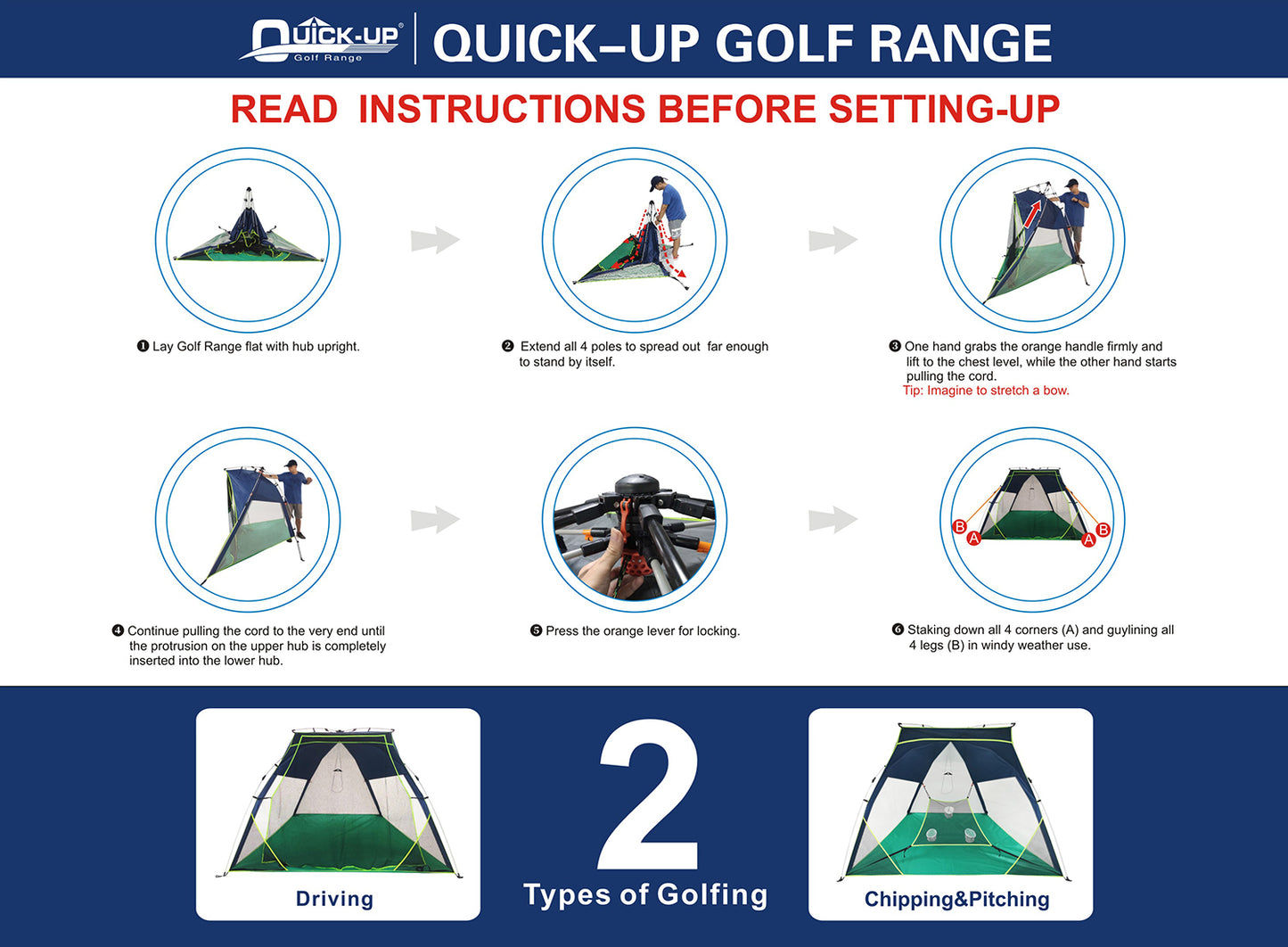 Quick-up Indoor Golf Range Regular 8'(W)X5'(H)